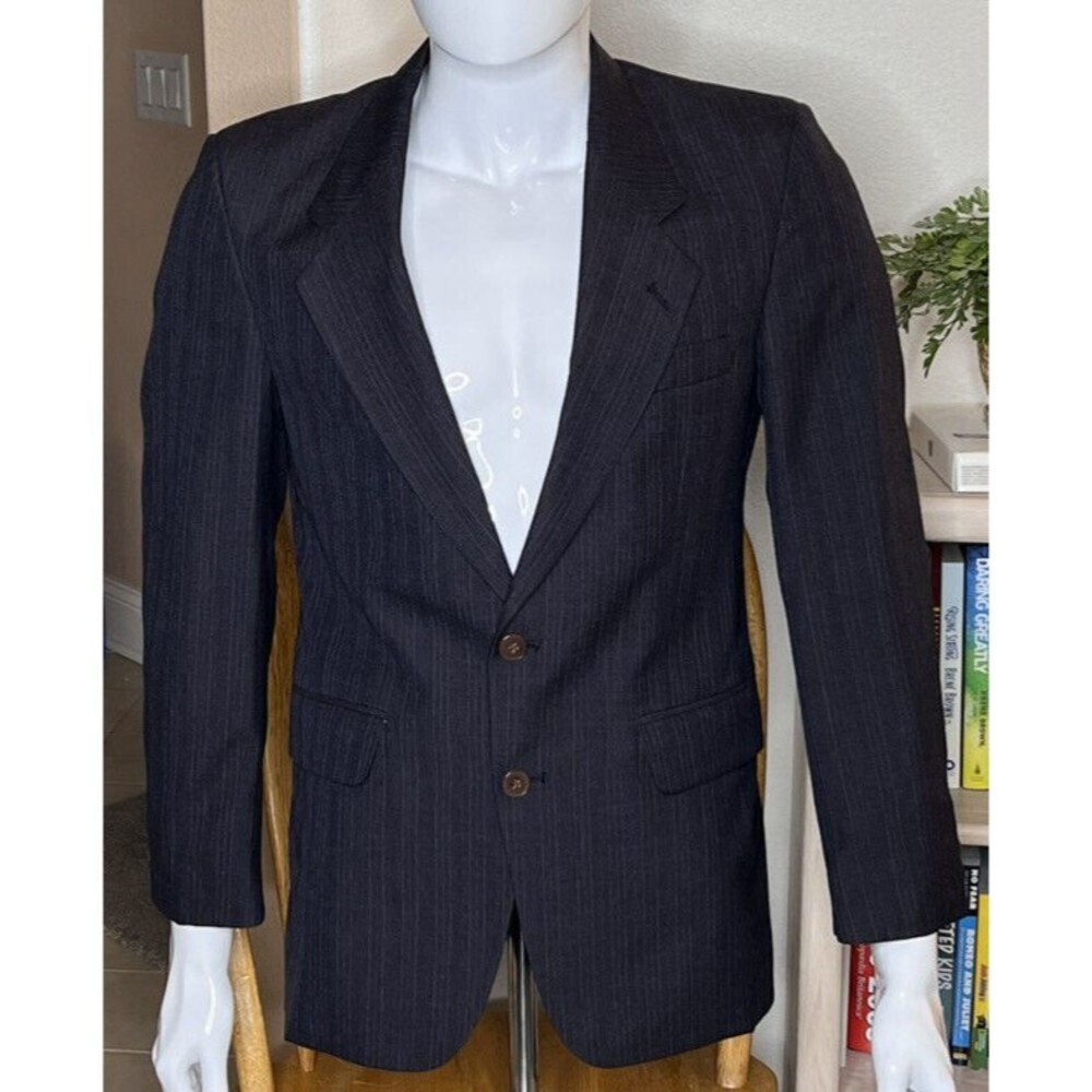 Daniel Hechter Jacket Blazer Sport Coat Blue Navy‎ Mens Lined Striped